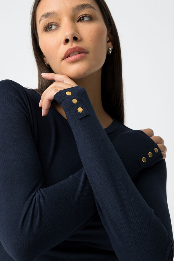 Tiffosi Camiseta de manga larga azul