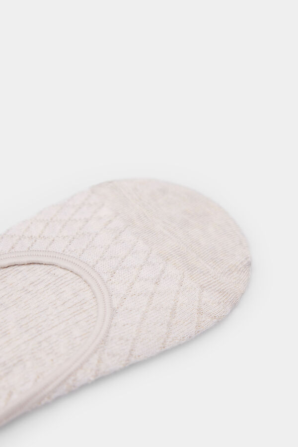 Springfield Meia invis&iacute;vel com nervuras castanho