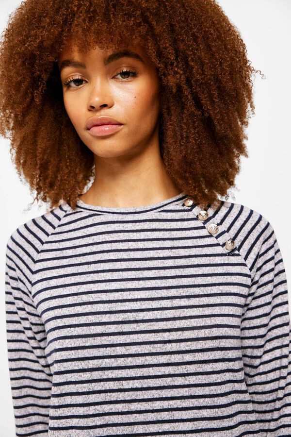 Springfield Camiseta Bimateria Botones azul