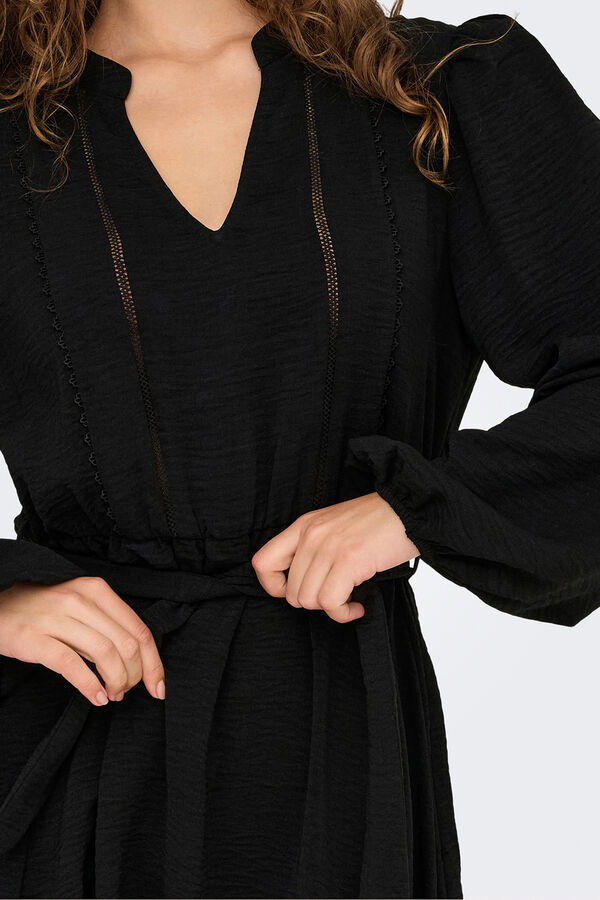 JDY Vestido curto esvoa&ccedil;ante preto