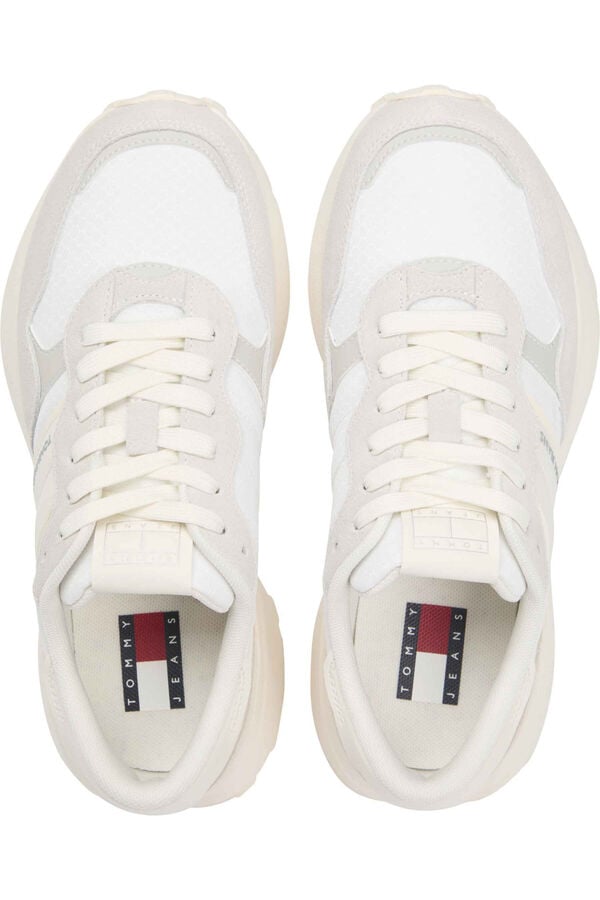 Tommy Jeans T&ecirc;nis Tommy Jeans branco com logo lateral branco