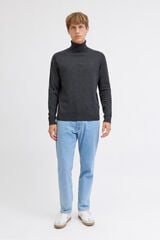 JJ REBEL Jersey de punto cuello vuelto gris