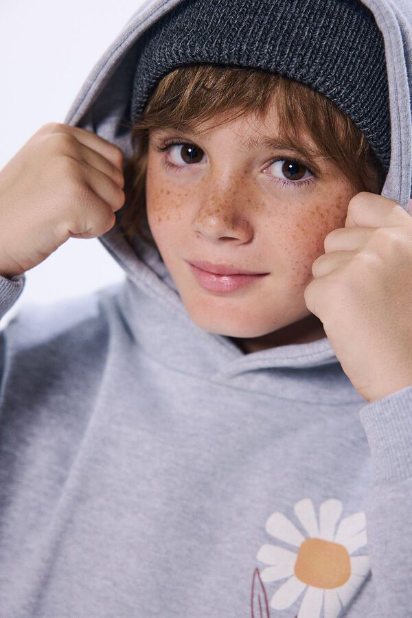 Springfield Kids Sweatshirt flor com capuz para menina cinzento