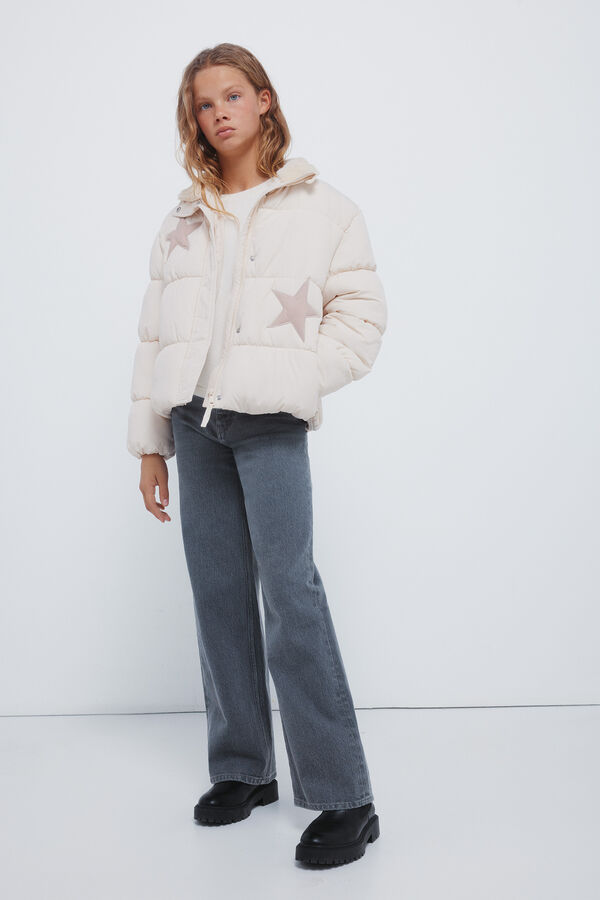 Springfield Kids Casaco acolchoada estrela para menina branco