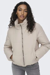 Only Sobretudo curto acolchoado cinzento