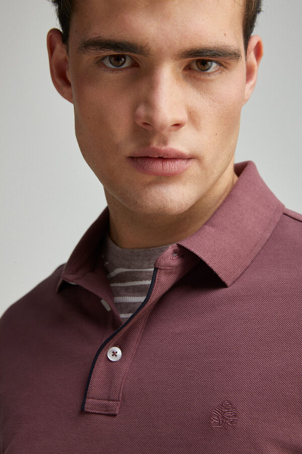 Springfield Polo piqué contrastante com carcela slim fit vermelho