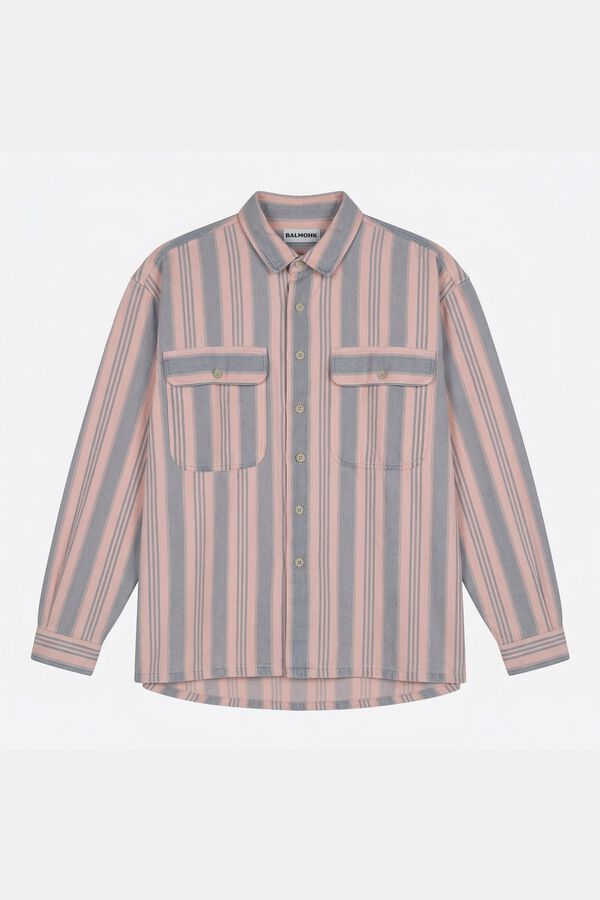 Balmohk Camisa de manga comprida &agrave;s riscas rosa