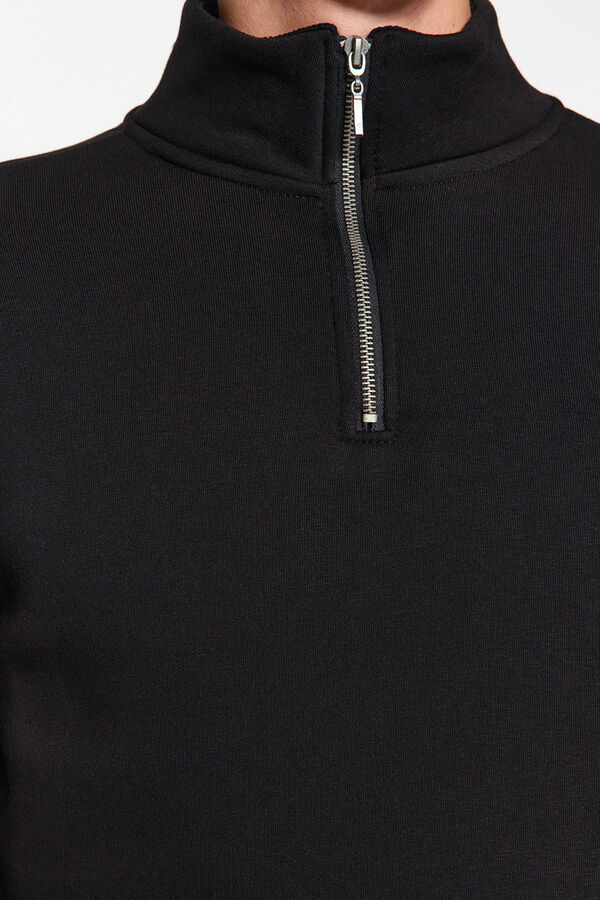 Trendyol Sudadera polar con cremallera negro