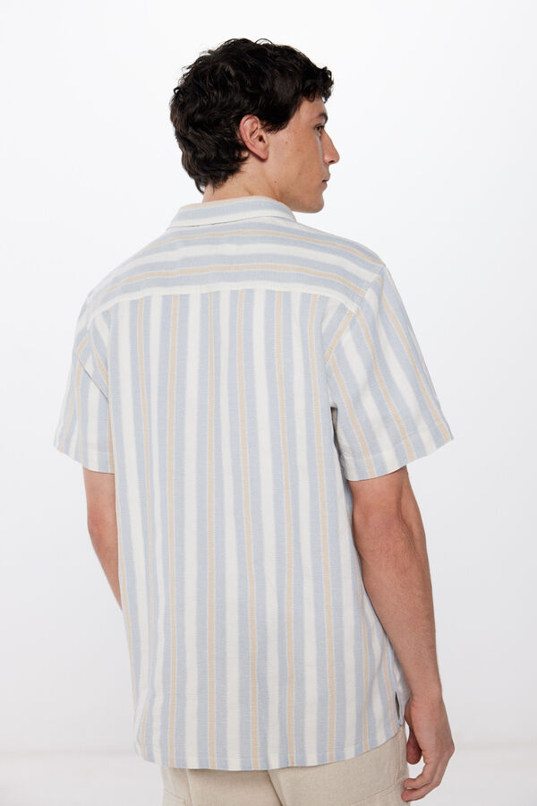Springfield Camisa manga curta jacquard azul