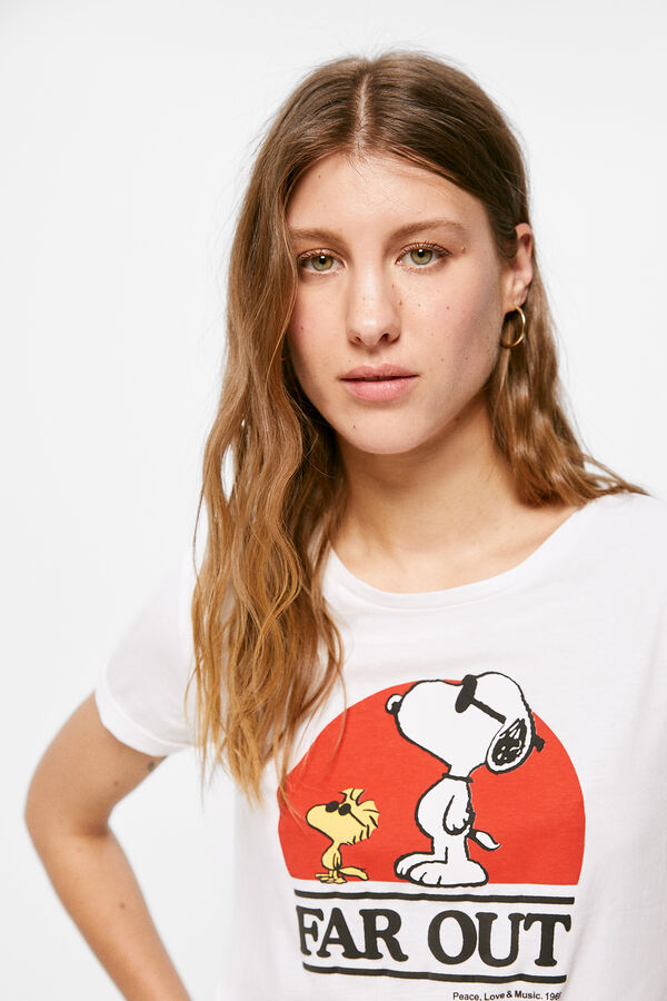 Springfield T-shirt "Far Out" Snoopy branco