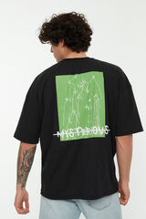 Trendyol Camiseta print trasero negro