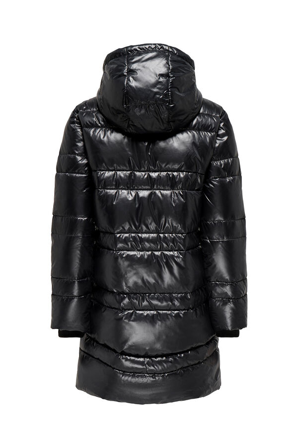 JDY Casaco de penas acolchoado com capuz  preto