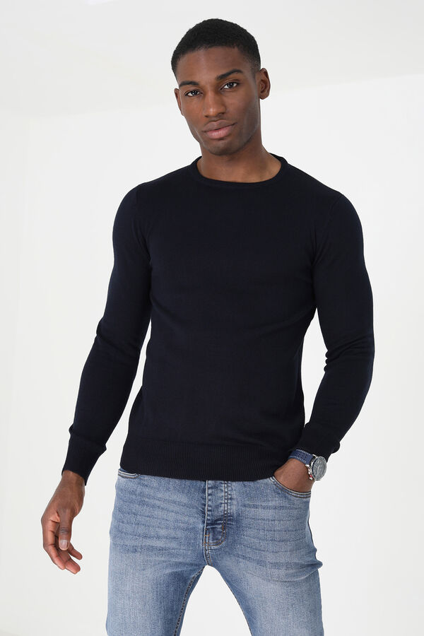 Brave Soul Camisola b&aacute;sica com gola caixa azul