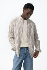 Tiffosi Camisa rayas blancas beige