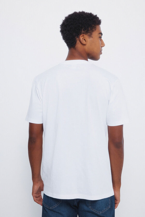 Springfield Camiseta b&aacute;sica cuello pico blanco