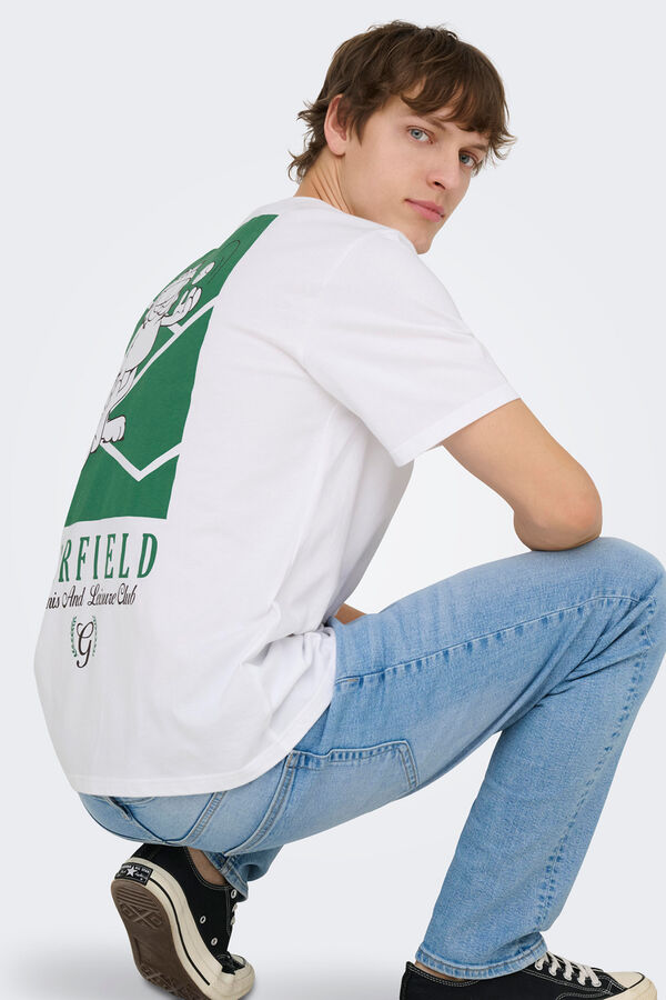 Only & Sons Camiseta Garfield blanco