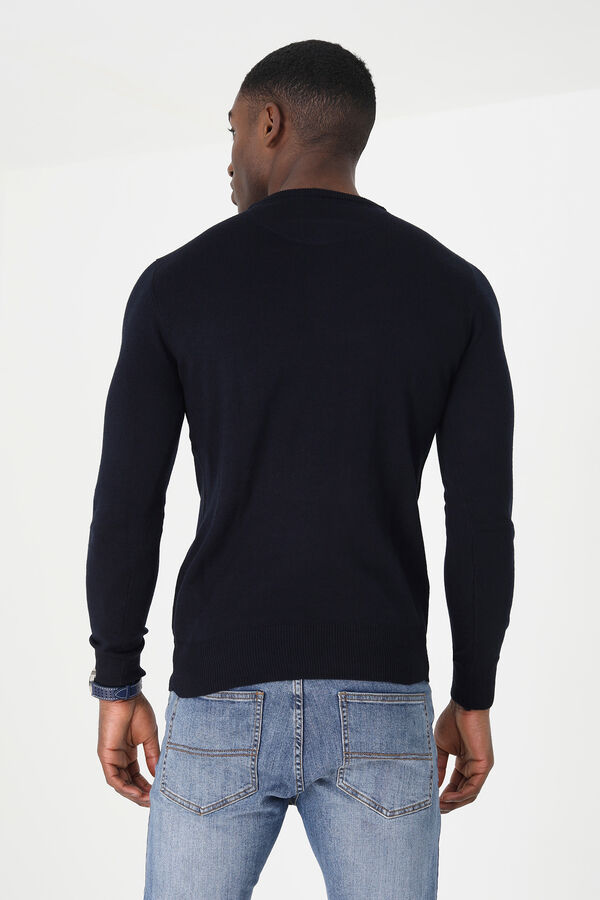 Brave Soul Camisola b&aacute;sica com gola caixa azul