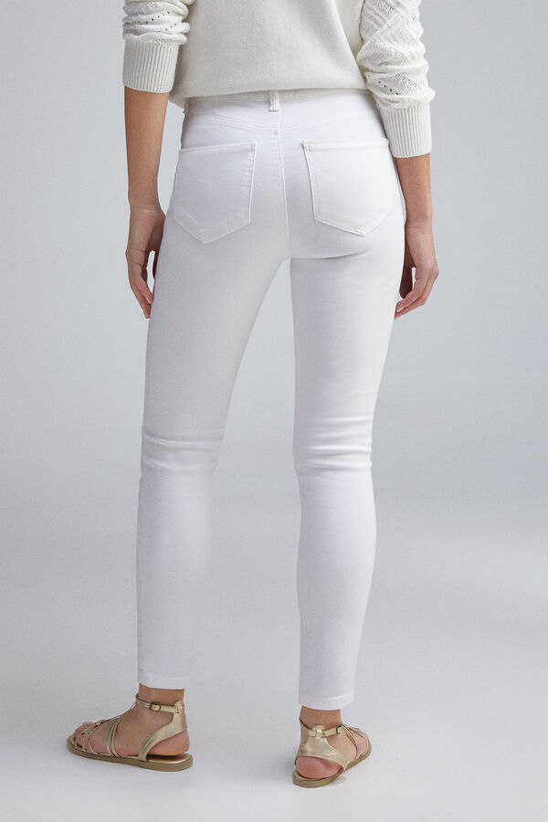 Springfield Jeans slim cropped color blanco