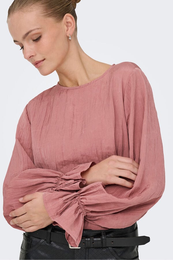 JDY Blusa manga larga fluida rosa