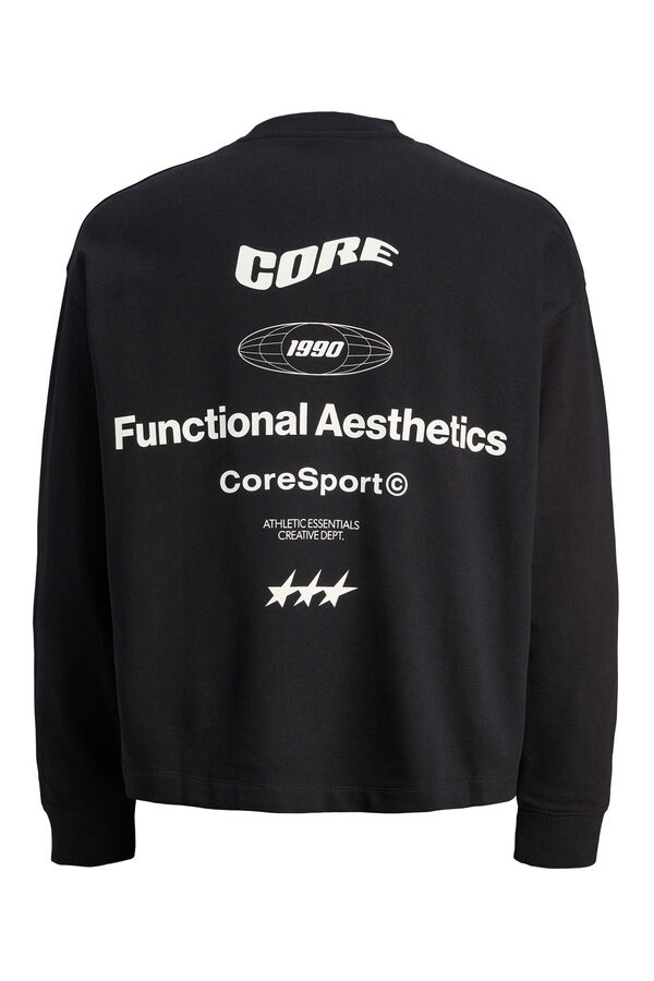 Jack & Jones sweatshirt cropped com itens essenciais para atletismo preto