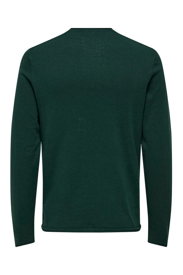 Only & Sons Camiseta de manga larga y cuello redondo verde