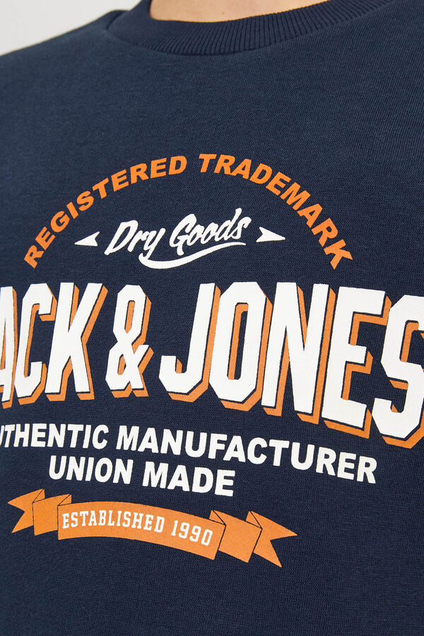 Jack & Jones Junior Sudadera felpada estampada logo azul