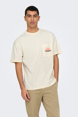 Only & Sons Camiseta manga corta bolsillo blanco