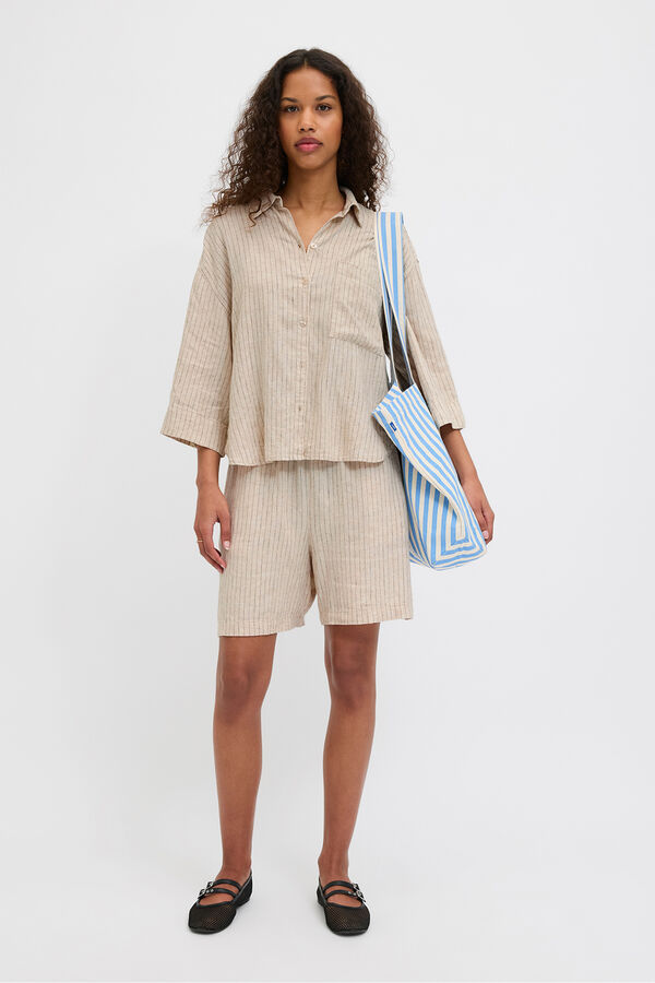 Jack & Jones Camisa de ver&atilde;o oversized cinzento