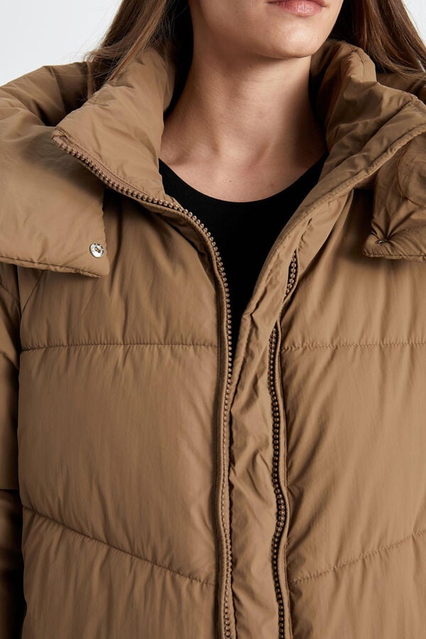 DeFacto Parka impermeable con capucha tostado