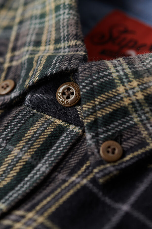 Superdry Camisa cuadros negro