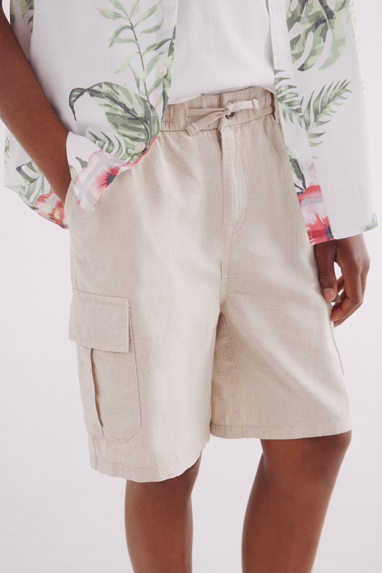 Springfield Kids Bermudas lino cargo para ni&ntilde;o