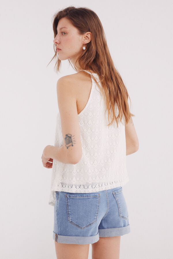 Springfield Shorts jeans de algodão azul