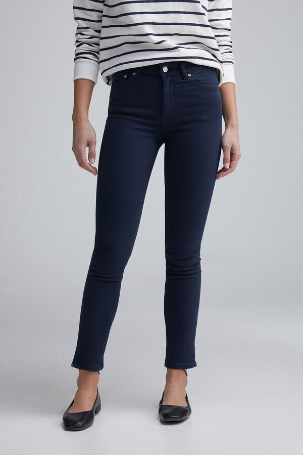 Springfield Calça jeans cropped colorida azul
