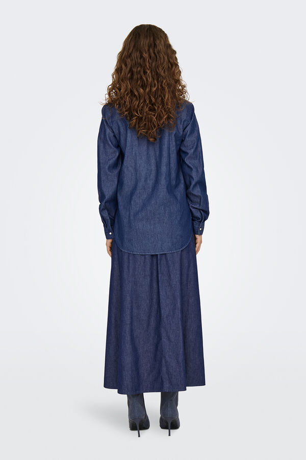 JDY Camisa vaquera de manga larga azul