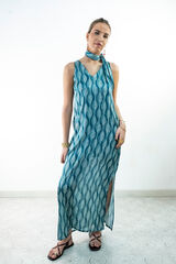 Cul Sac Vestido comprido gola em bico verde