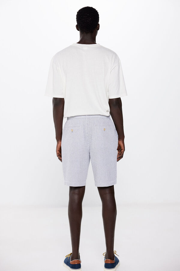 Springfield Bermuda efecto arrugado relax fit azul