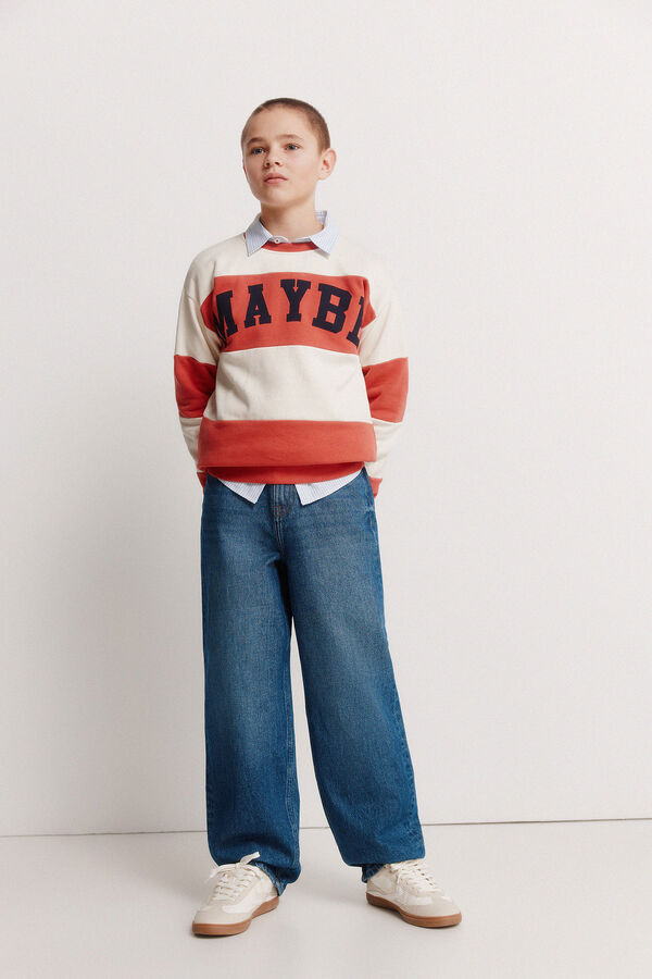 Springfield Kids Sweatshirt &agrave;s riscas "Maybe" para menino vermelho