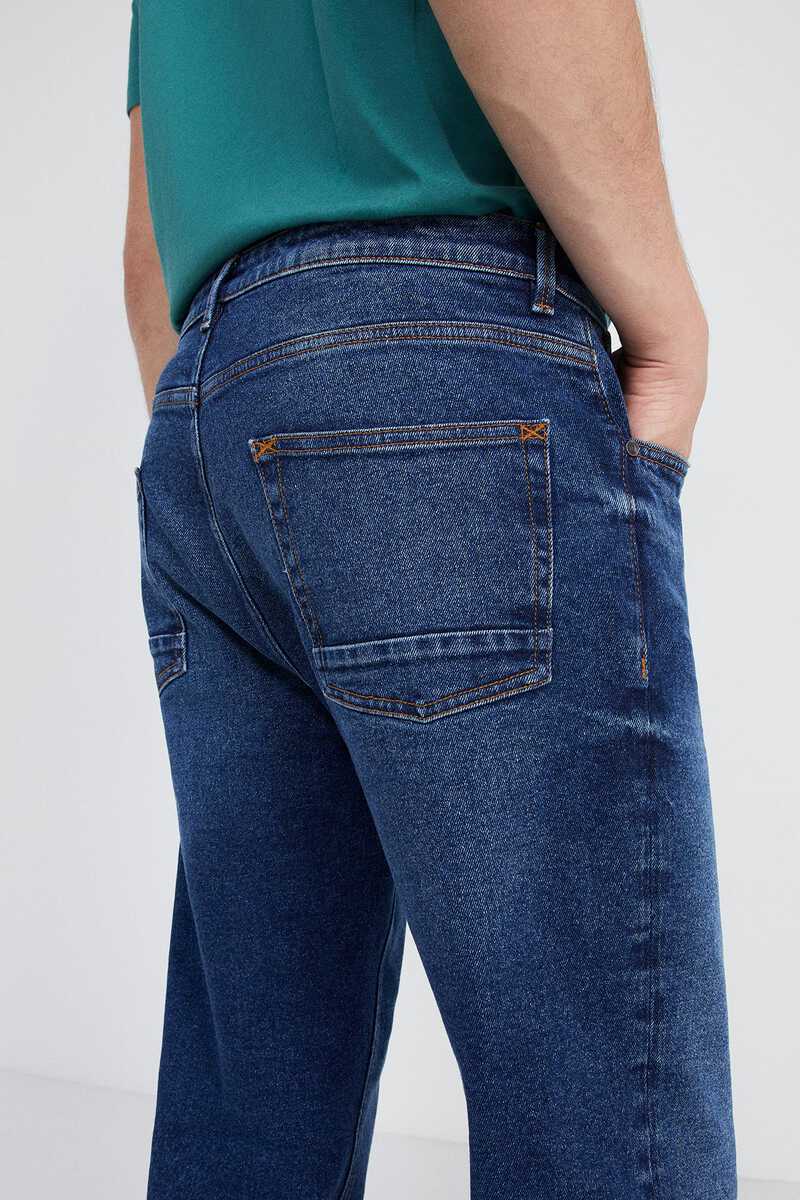 Springfield Jeans slim straight lavado medio oscuro azul medio