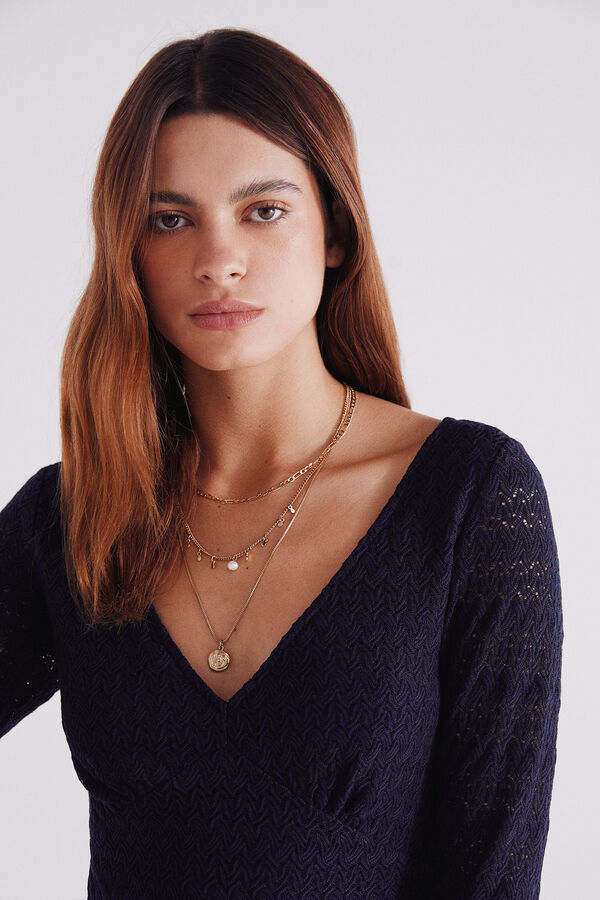 Springfield Vestido midi estrutura crochet azul