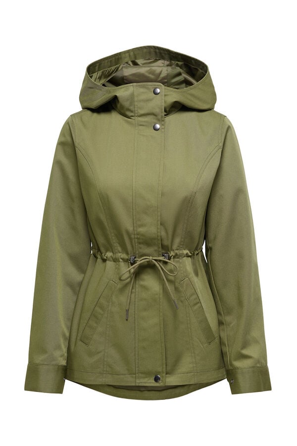 JDY Parka con capucha verde