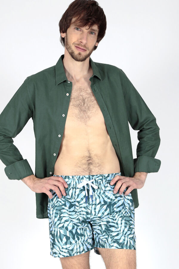 Brave Soul Ba&ntilde;ador estampado con cord&oacute;n verde