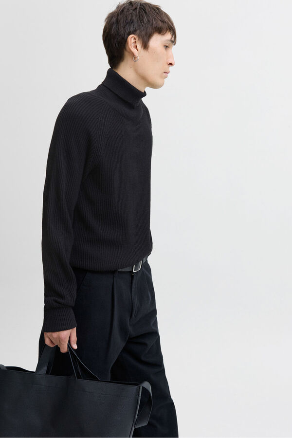 Jack & Jones Jersey b&aacute;sico cuello vuelto negro