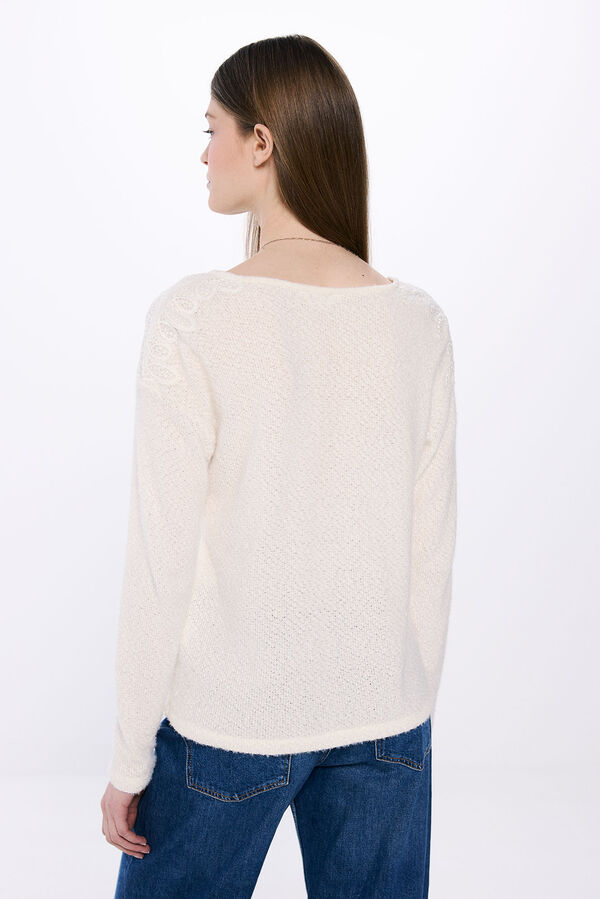 Springfield Camiseta de ombro em chenille de crochet estampado