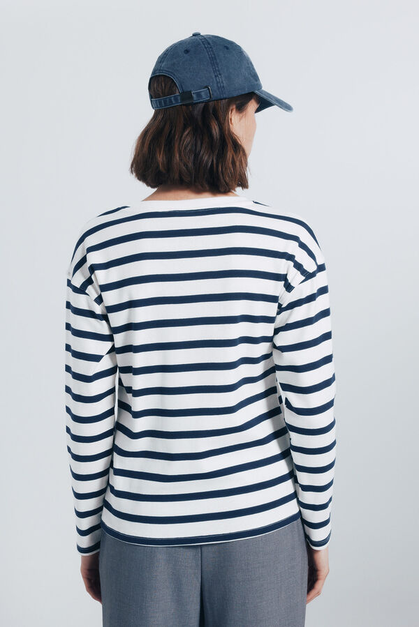 Springfield Camiseta rayas marineras blanco