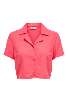 Springfield Camisa curta colarinho lapelas rosa