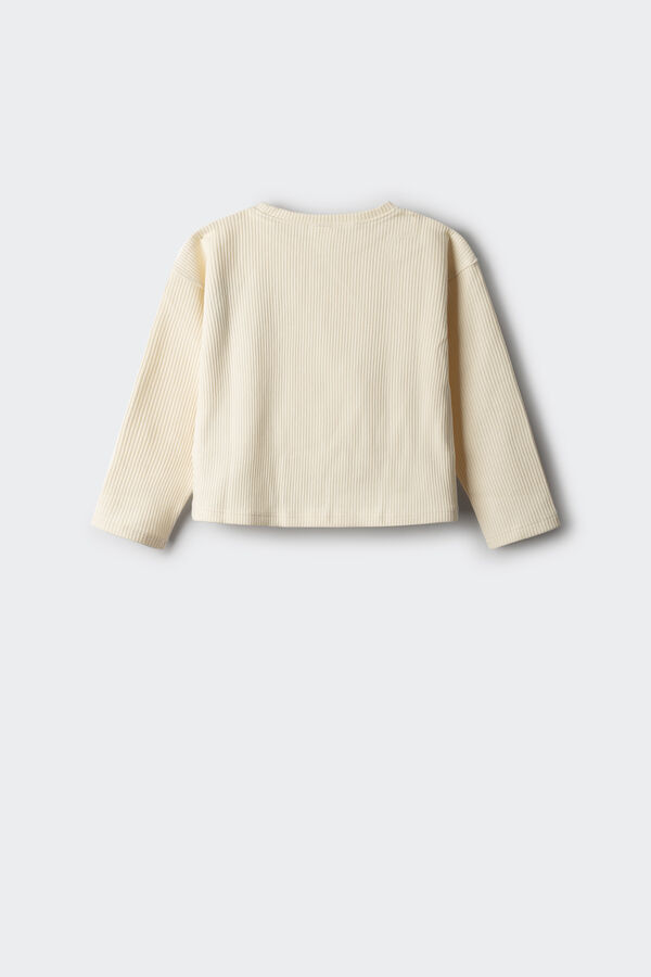 Springfield Kids Camiseta rib coraz&oacute;n ni&ntilde;a beige