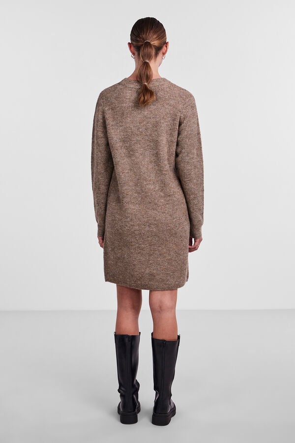 Pieces Vestido curto de malha cru