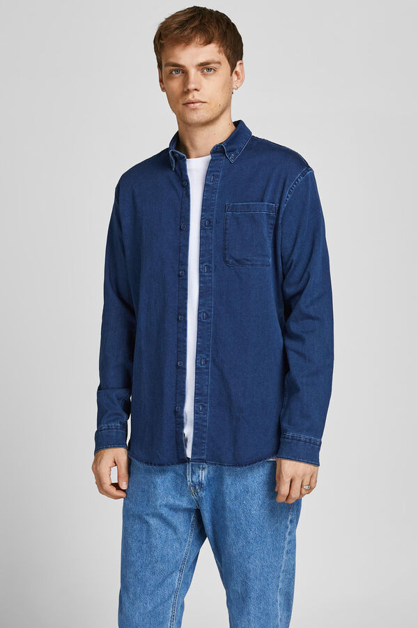 Springfield Camisa bolso algodão azulado