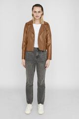 Noisy May Cazadora biker polipiel gris