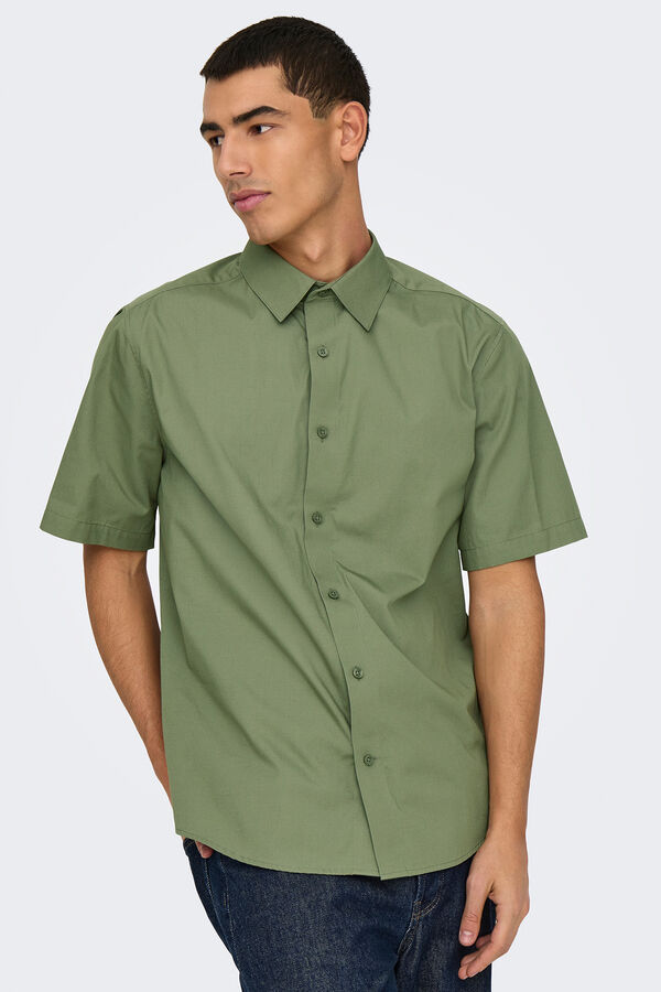 Only & Sons Camisa manga curta verde